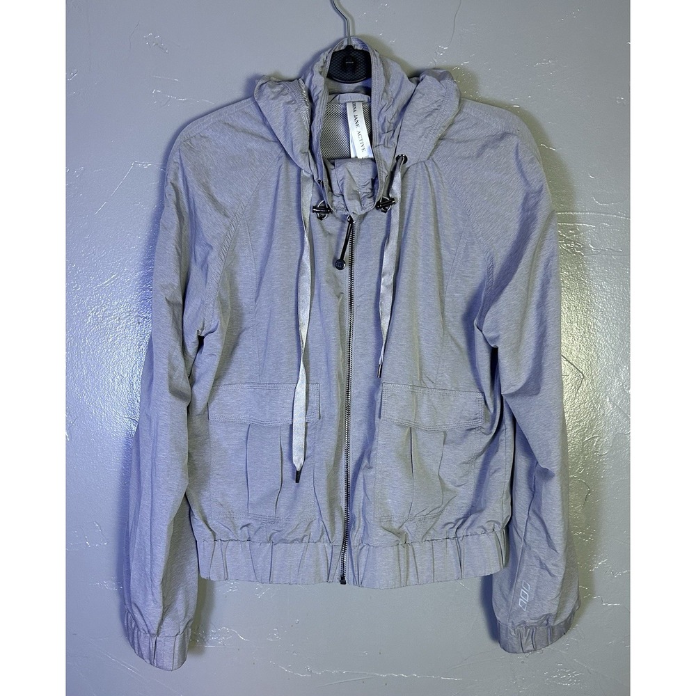 LORNA JANE crop metallic windbreaker JACKET water resistant M At Liesure Gym